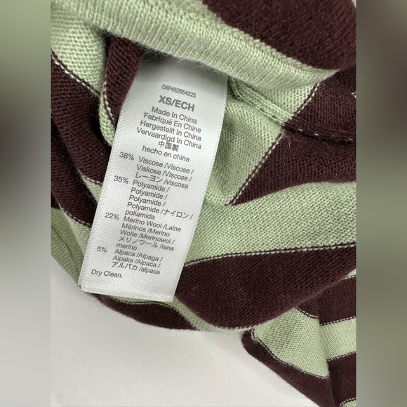 New Madewell S Ashbury Mockneck Sweater Kelsey Stripe Sunfaded Mint MC028 NWT - Picture 7 of 8